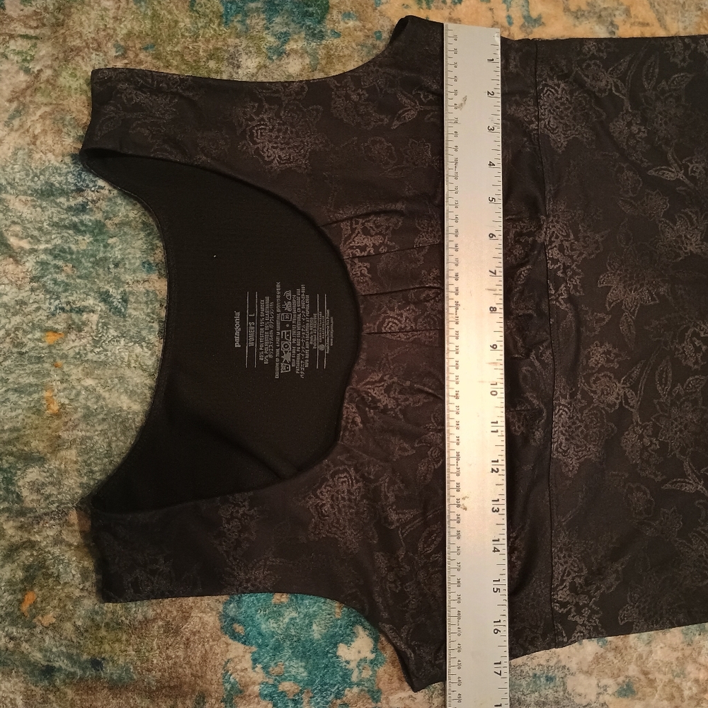 Patagonia Super Soft Floral Black Sleeveless Top Size Large - Picture 7 of 8